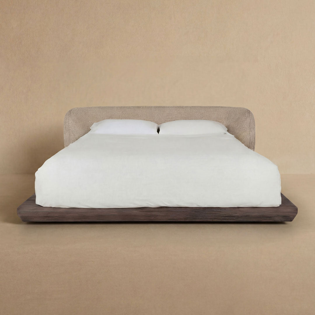 Gray Upholstered Queen Bed 101x80 Inches